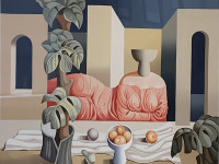 Mario Carreño, mujer con filodendro, serigrafía, 40 x 57 cm., 1990